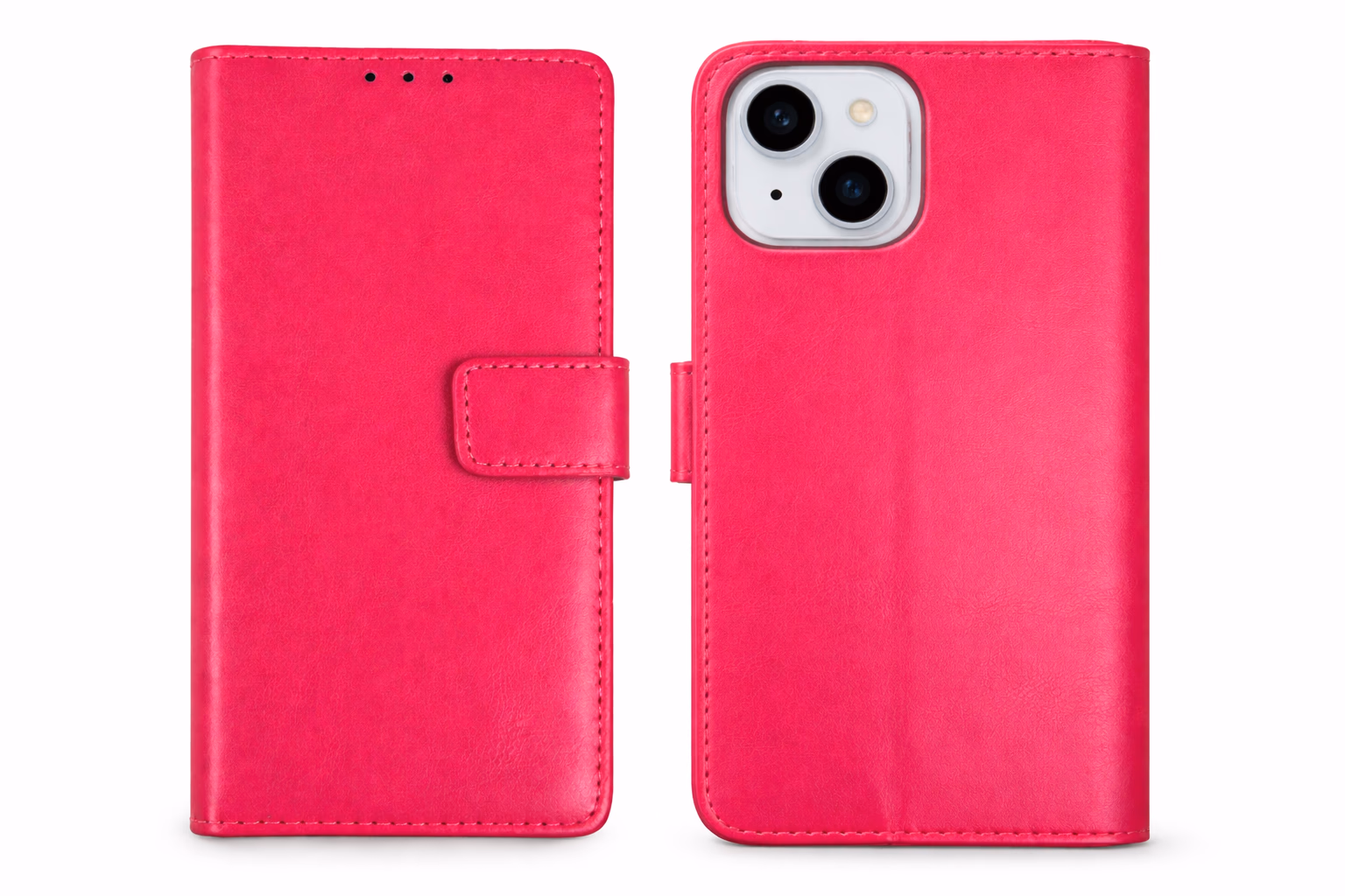 iPhone 15 - Classic Leather Wallet - Red